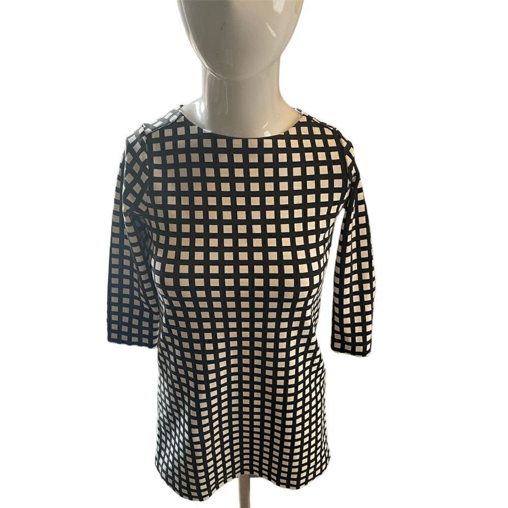 Crewcuts Top for Women Blouse Dress 3/4 Sleeves Geometric Patterns Sz 8 Stretchy